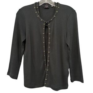 Rafaella Twinset Black Cardigan & Tank Petite XS 100% Cotton